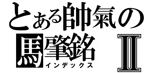 とある帥氣の馬肇銘Ⅱ（インデックス）