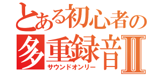 とある初心者の多重録音Ⅱ（サウンドオンリー）