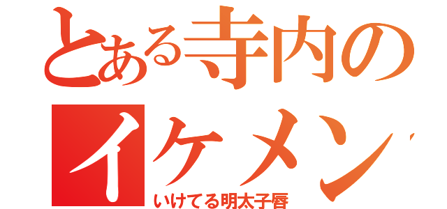 とある寺内のイケメン❗（いけてる明太子唇）