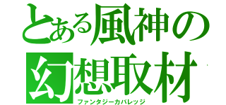 とある風神の幻想取材（ファンタジーカバレッジ）