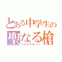 とある中学生の聖なる槍（下ネタやめーい）