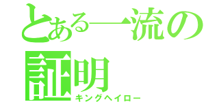 とある一流の証明（キングヘイロー）