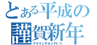 とある平成の謹賀新年（アケマシテオメデトウ）