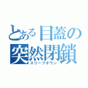 とある目蓋の突然閉鎖（スリープダウン）