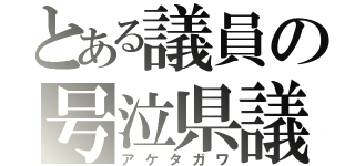 とある議員の号泣県議（アケタガワ）