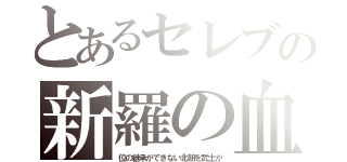 とあるセレブの新羅の血（位の継承ができない北朝を武士が）