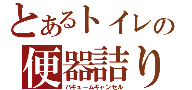 とあるトイレの便器詰り（バキュームキャンセル）