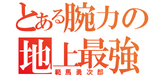 とある腕力の地上最強の生物（範馬勇次郎）