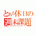 とある休日の週末課題（ラストクエスト）