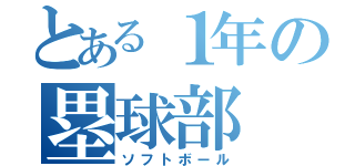 とある１年の塁球部（ソフトボール）