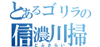 とあるゴリラの信濃川掃除（どぶさらい）