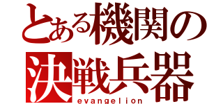 とある機関の決戦兵器（ｅｖａｎｇｅｌｉｏｎ）