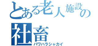 とある老人施設の社畜（パワハラシャカイ）