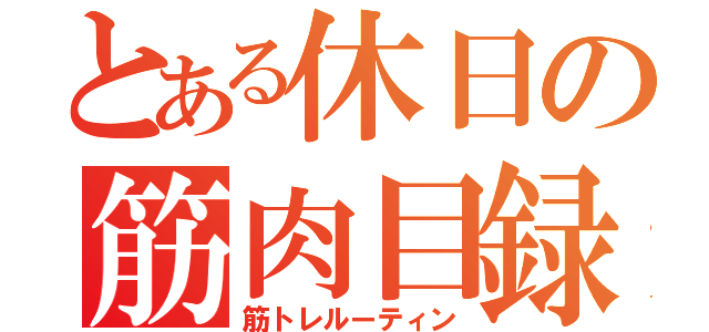 とある休日の筋肉目録（筋トレルーティン）