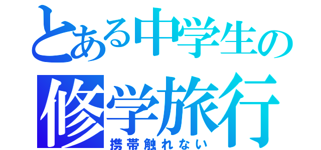 とある中学生の修学旅行（携帯触れない）