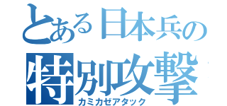 とある日本兵の特別攻撃（カミカゼアタック）