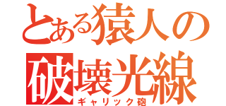 とある猿人の破壊光線（ギャリック砲）