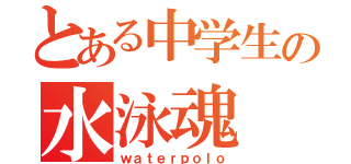 とある中学生の水泳魂（ｗａｔｅｒｐｏｌｏ）