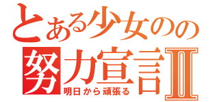 とある少女のの努力宣言Ⅱ（明日から頑張る）