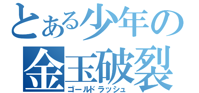 とある少年の金玉破裂（ゴールドラッシュ）