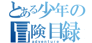 とある少年の冒険目録（ａｄｖｅｎｔｕｒｅ）