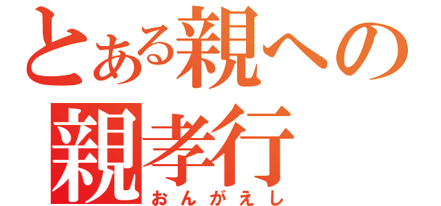 とある親への親孝行（おんがえし）