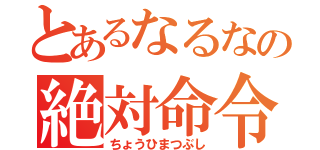 とあるなるなの絶対命令（ちょうひまつぶし）