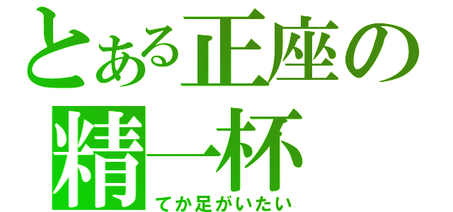 とある正座の精一杯（てか足がいたい）