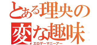 とある理央の変な趣味（エロゲーマニーアー）