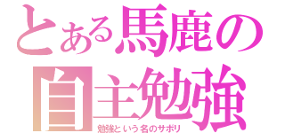 とある馬鹿の自主勉強（勉強という名のサボリ）