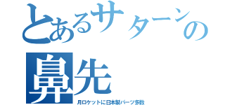 とあるサターンの鼻先（月ロケットに日本製パーツ多数）