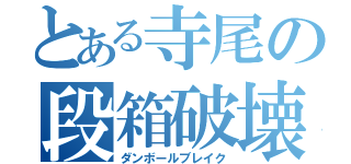 とある寺尾の段箱破壊（ダンボールブレイク）