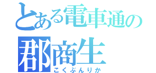 とある電車通の郡商生（こくぶんりか）