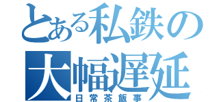 とある私鉄の大幅遅延（日常茶飯事）