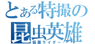 とある特撮の昆虫英雄（仮面ライダー）