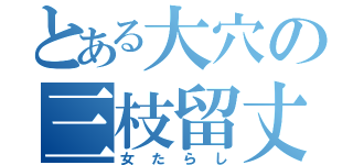 とある大穴の三枝留丈（女たらし）