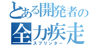 とある開発者の全力疾走（スプリンター）