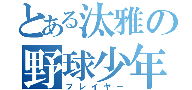 とある汰雅の野球少年（プレイヤー）