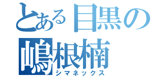 とある目黒の嶋根楠（シマネックス）