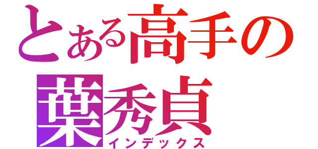 とある高手の葉秀貞（インデックス）