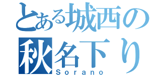 とある城西の秋名下り（Ｓｏｒａｎｏ）