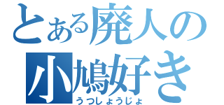 とある廃人の小鳩好き（うつしょうじょ）