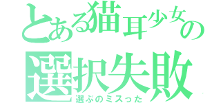 とある猫耳少女の選択失敗（選ぶのミスった）