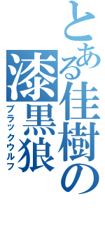 とある佳樹の漆黒狼（ブラックウルフ）