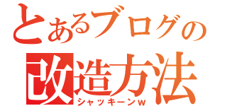 とあるブログの改造方法（シャッキーンｗ）