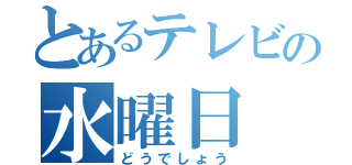 とあるテレビの水曜日（どうでしょう）