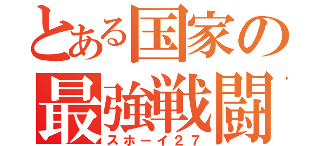 とある国家の最強戦闘機（スホーイ２７）