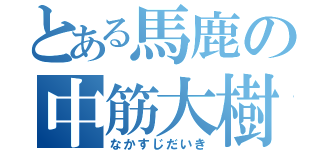 とある馬鹿の中筋大樹（なかすじだいき）