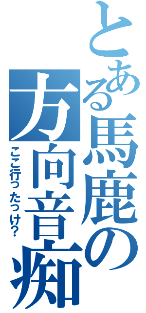 とある馬鹿の方向音痴（ここ行ったっけ？）