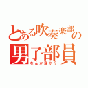 とある吹奏楽部の男子部員（なんか変か？）